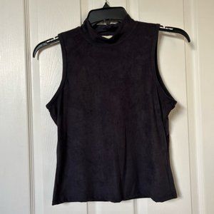 Nicki Minaj Sleeveless Black Mock Turtleneck Tank Top